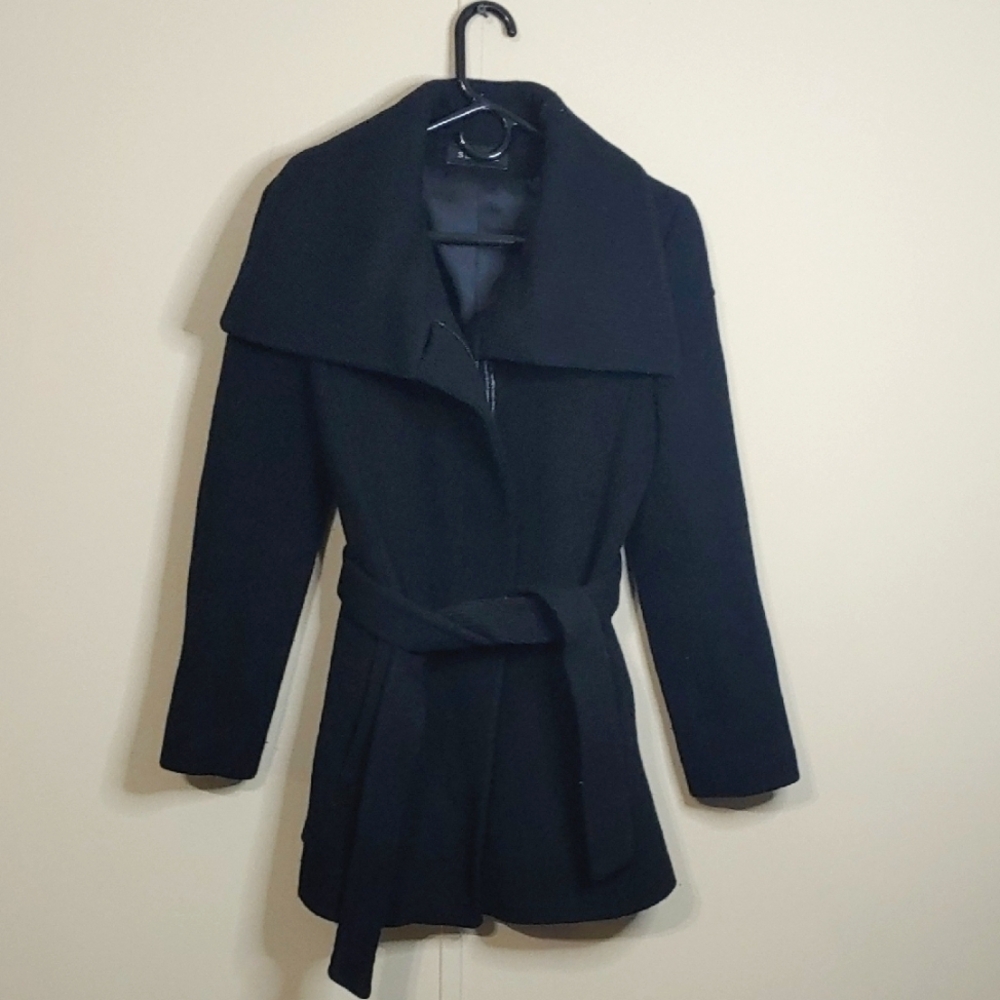 Searle Women's Black Belted Peacoat Size 6